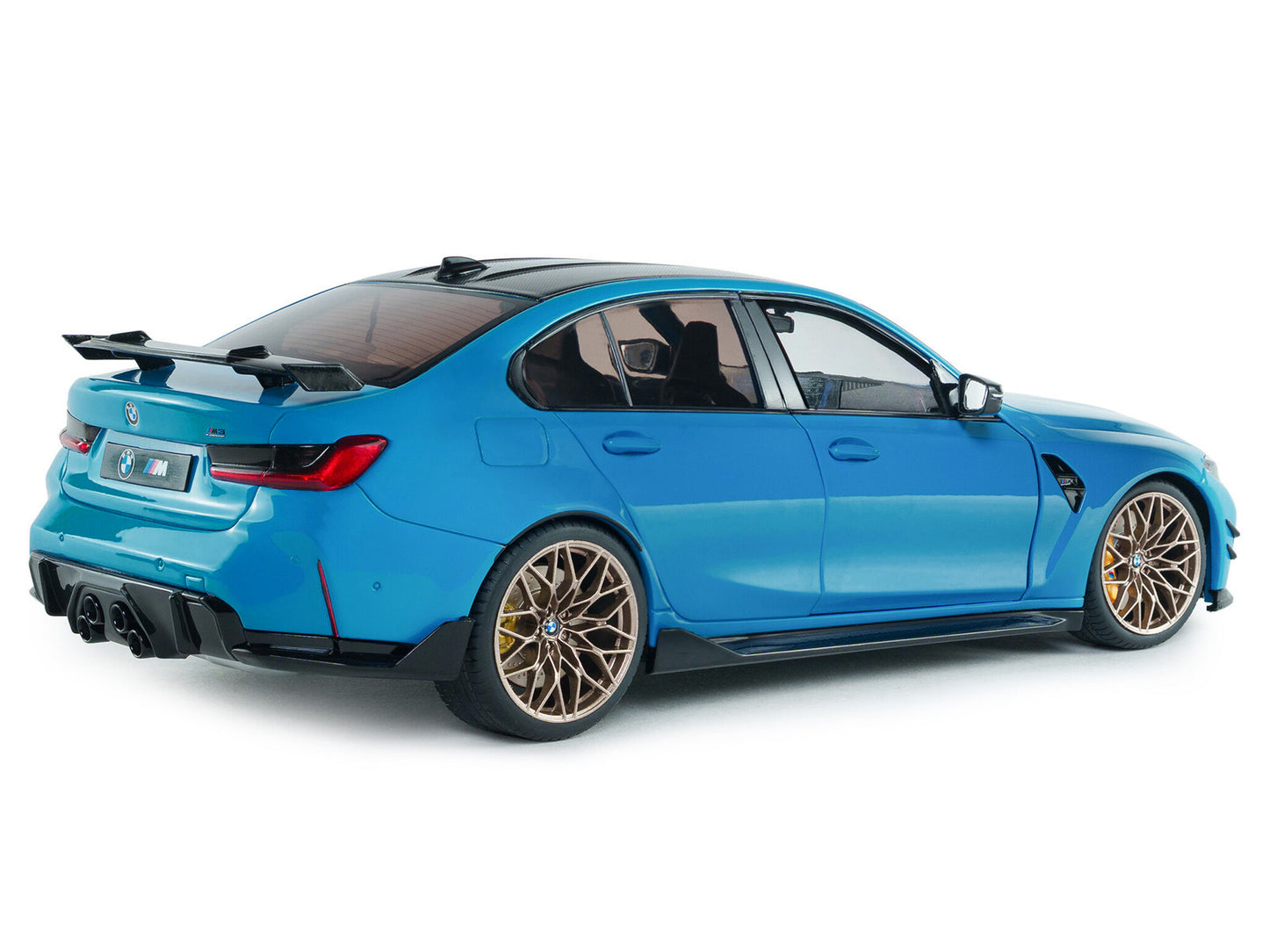 2024 BMW M3 Competition Daytona Beach Blue with Carbon Top 1/18 Diecast Model Car by Solido