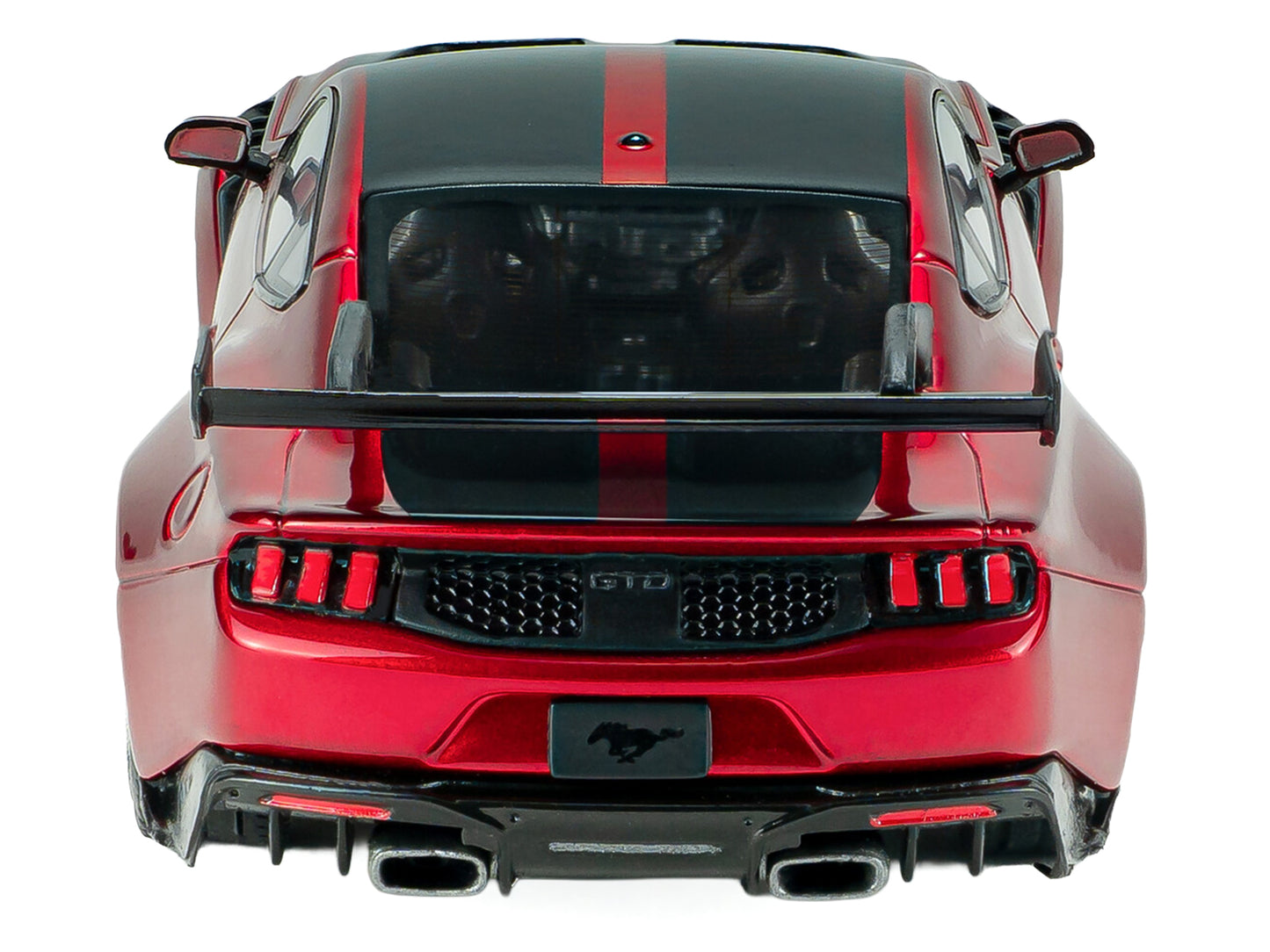 2025 Ford Mustang GTD Chroma Flame Red Metallic with Black Stripes 1/43 Diecast Model Car by Solido