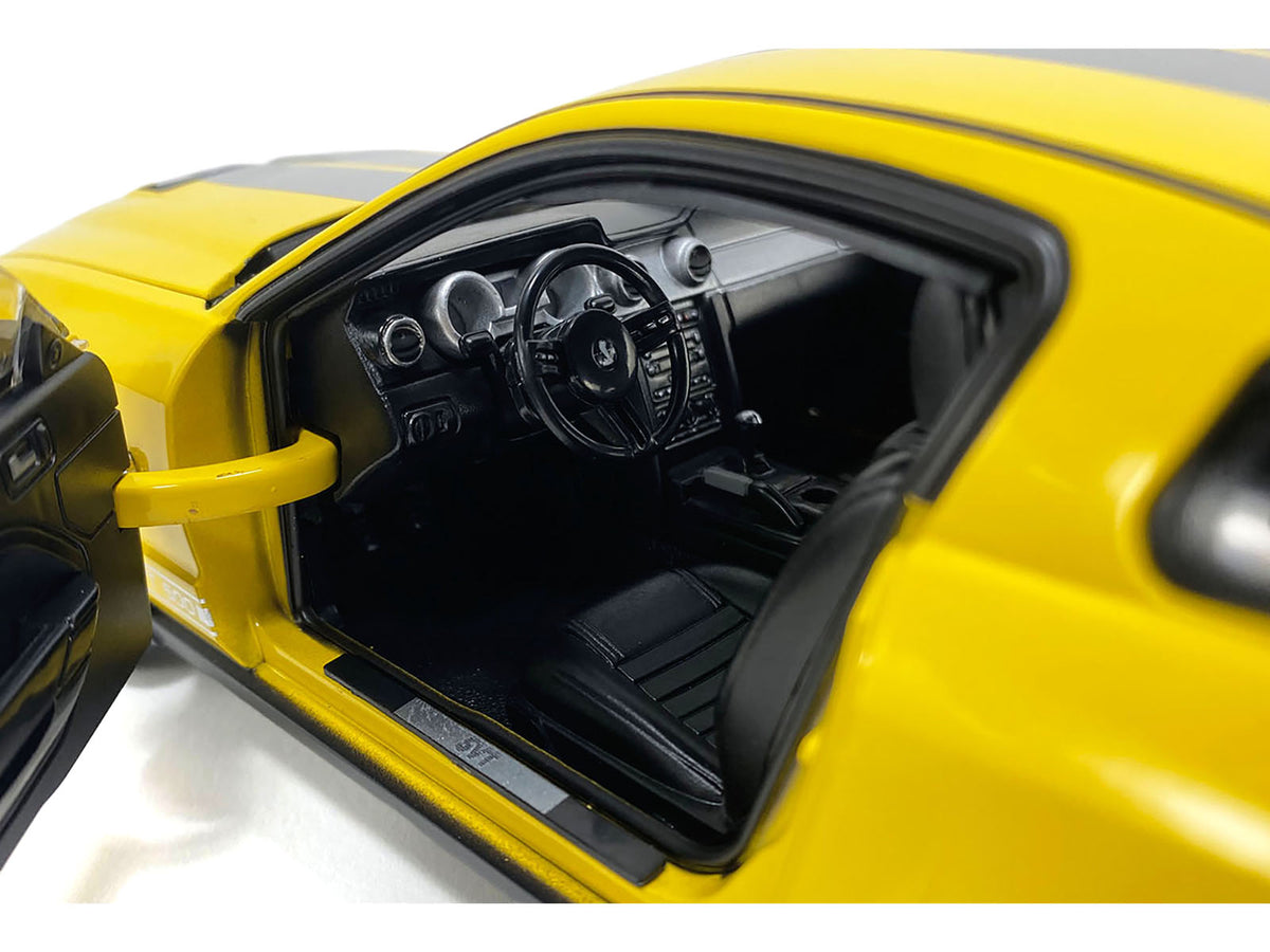 2007 Ford Shelby GT500 Yellow with Silver Stripes Series 1/18 Diecast by ACME