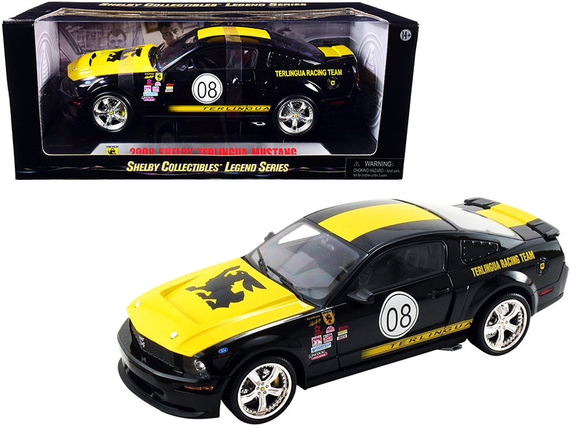 2008 Ford Shelby Mustang #08 "Terlingua" Black and Yellow Series 1/18 Diecast