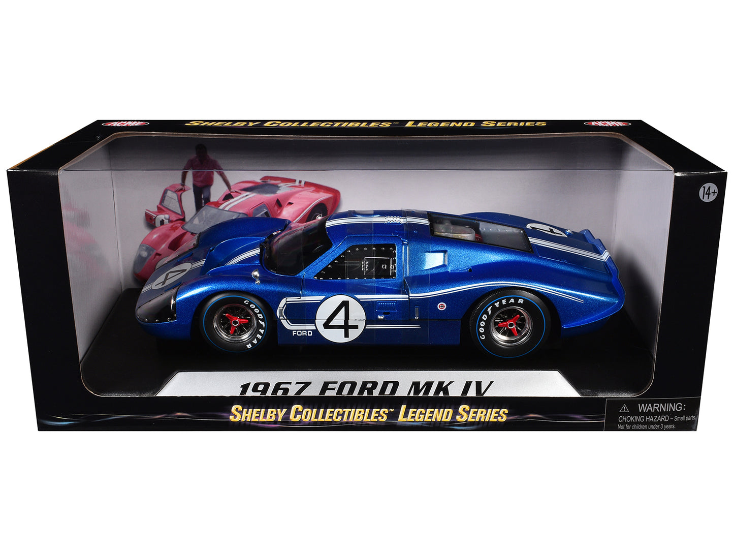 Ford GT MK IV #4 Blue L. Ruby - D. Hulme 24 Hours of Le Mans (1967) 1/18 Diecast Model Car by Shelby Collectibles