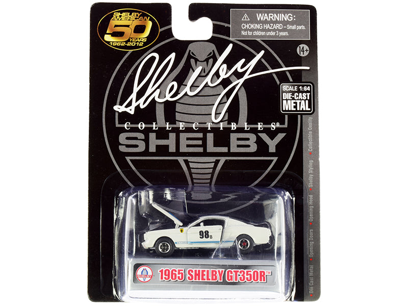 1965 Ford Mustang Shelby GT350R #98B White with Blue Stripes 1/64 Diecast
