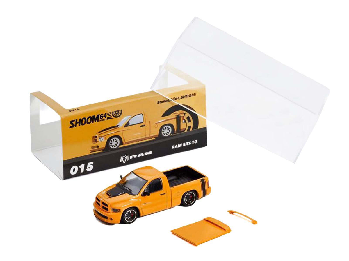 2003 Dodge Ram SRT-10 Pickup Truck Yellow with Black Tail Stripe 1/64 Diecast