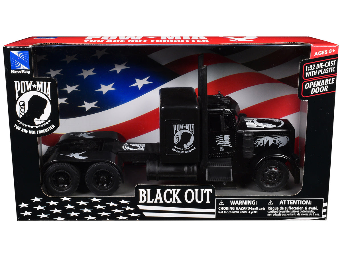 Peterbilt Custom Truck Black Out 1/32 Diecast Model - New Ray