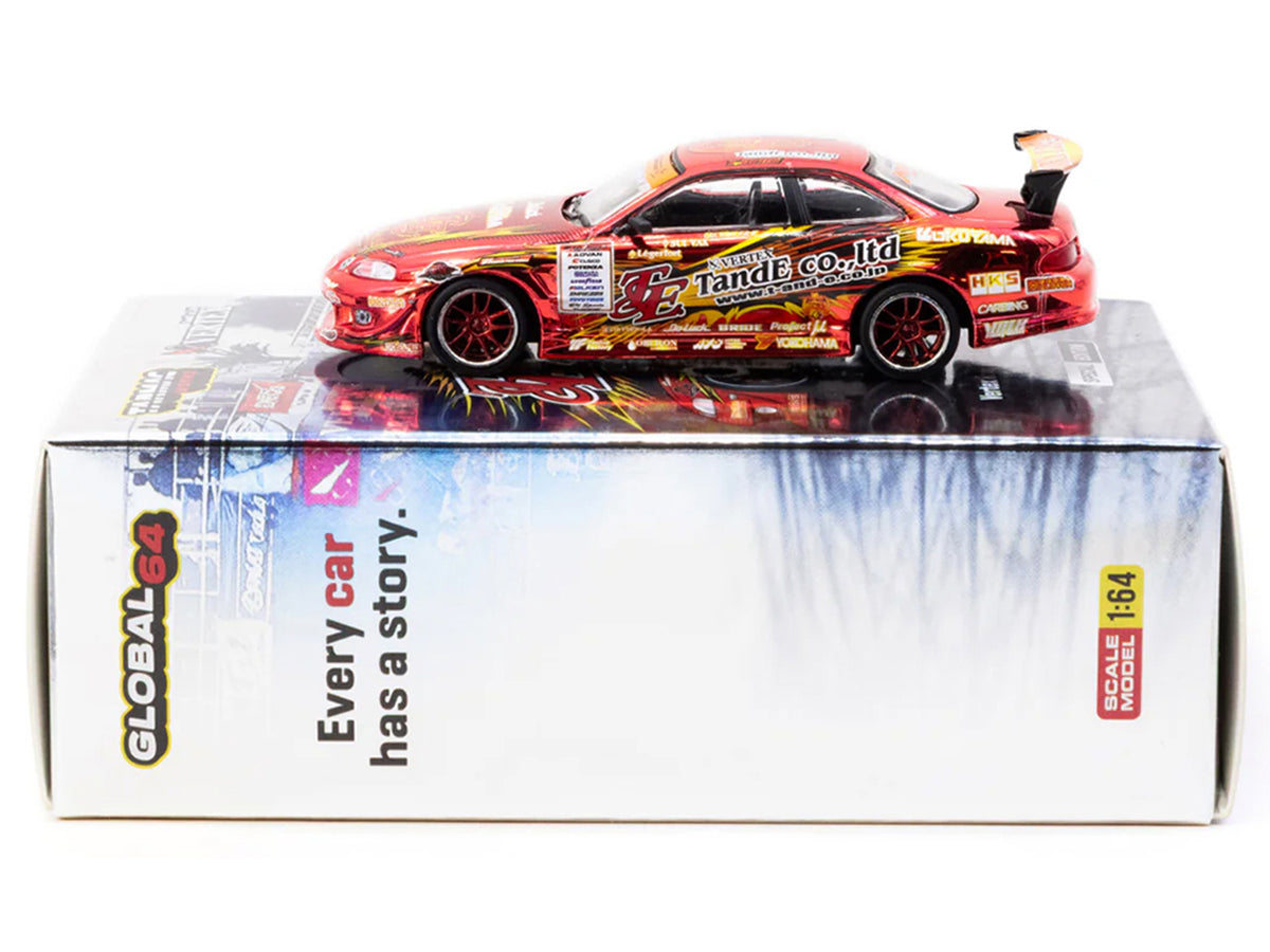 Toyota VERTEX Ridge TE3006 Soarer RHD (Right Hand Drive) Chrome Red with Graphics "Tokyo Auto Salon 2026" "Global64" Series 1/64 Diecast Model Car by Tarmac Works