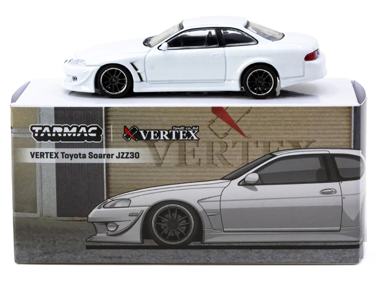 Toyota VERTEX Soarer JZZ30 RHD (Right Hand Drive) White Metallic "Global64" Series 1/64 Diecast Model Car by Tarmac Works