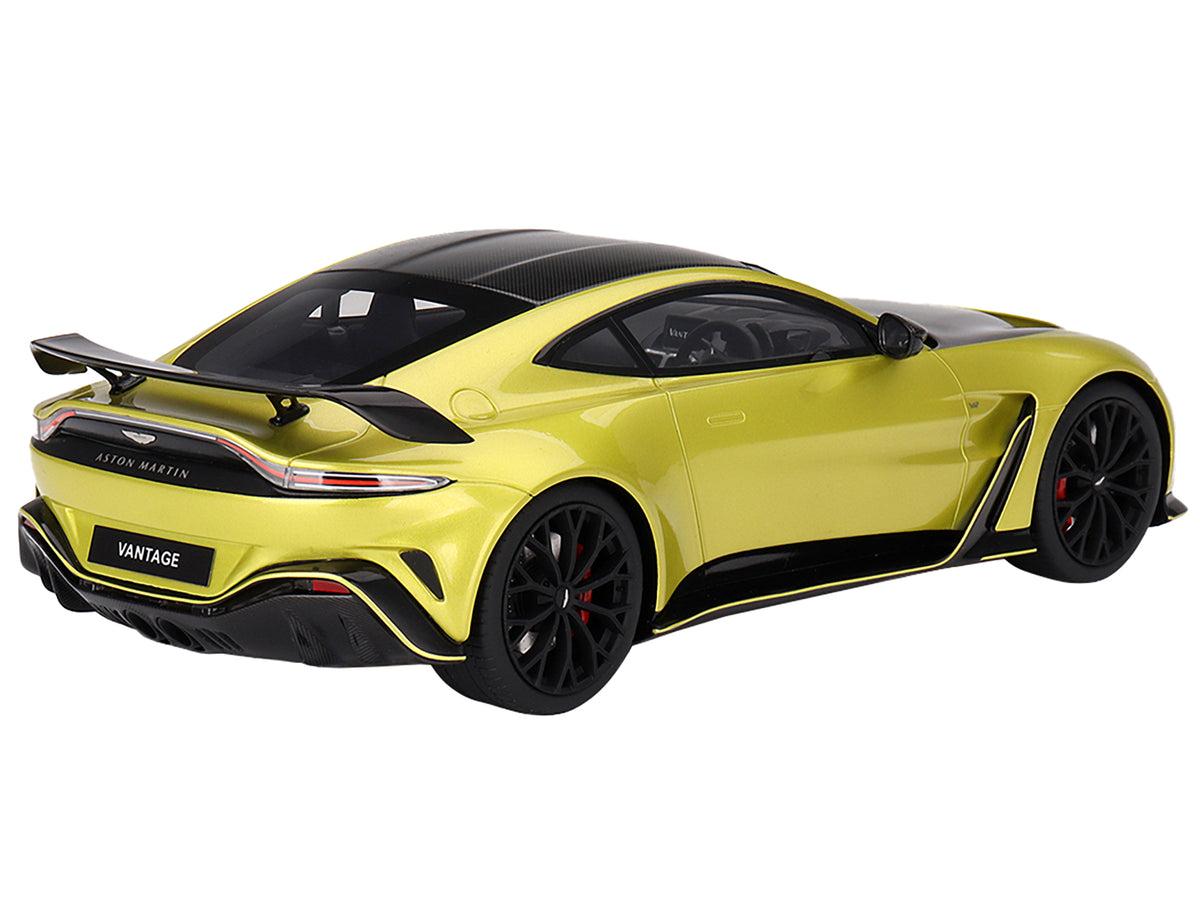2022 Aston Martin V12 Vantage RHD Cosmopolitan Yellow Black Hood Top 1/18 Model