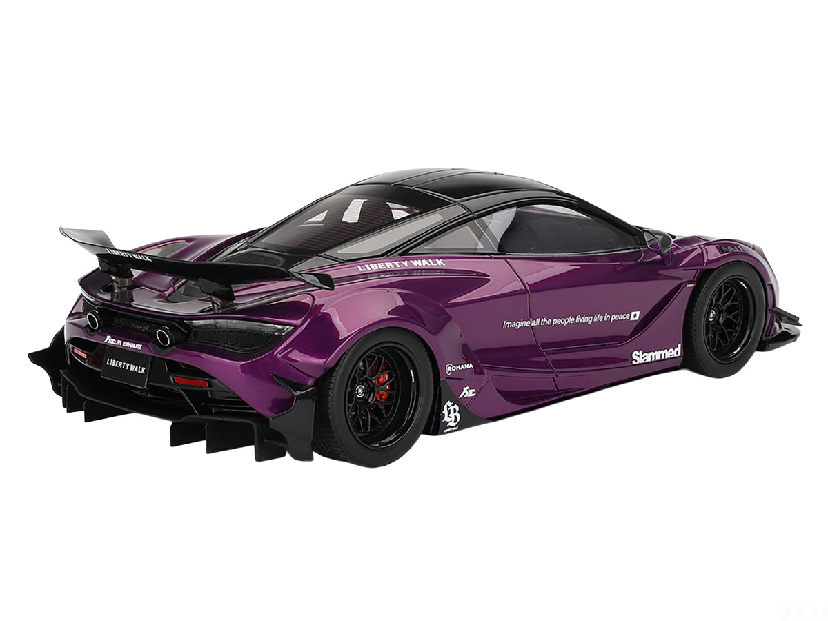 McLaren 720S "LB-Works" Purple Metallic with Black Top 1/18 Model by Top Speed