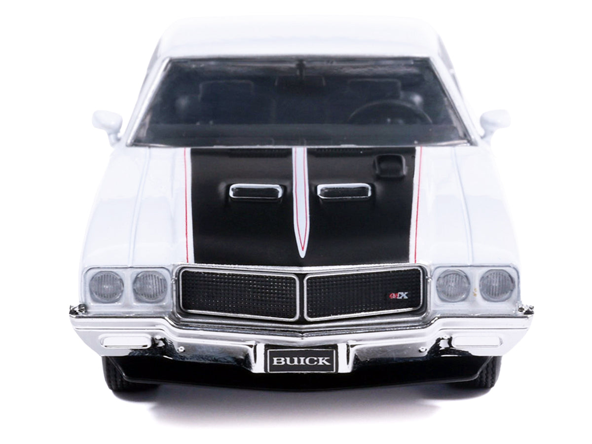 1970 Buick GSX Apollo White with Black and Red Stripes 1/43 Diecast