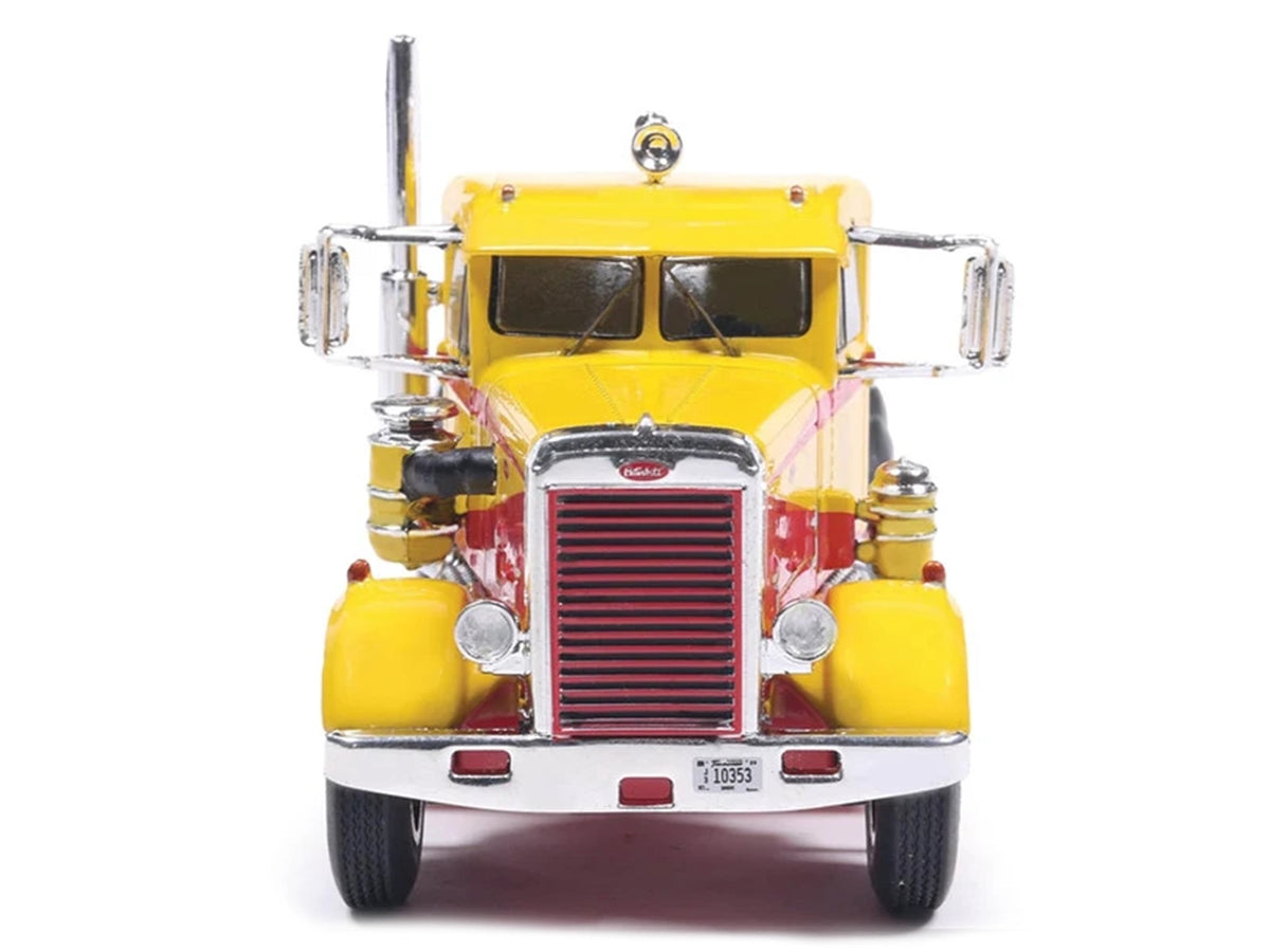1963 Peterbilt 381 Truck Tractor Yellow with Red Graphics 1/64 Diecast