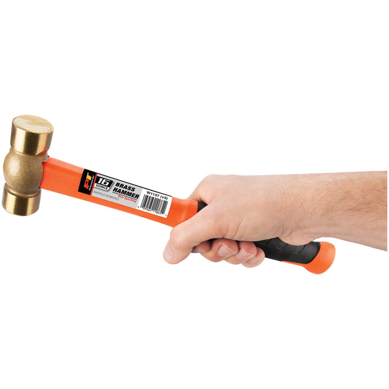 Performance Tool Solid Brass Head Hammer - 16 oz.