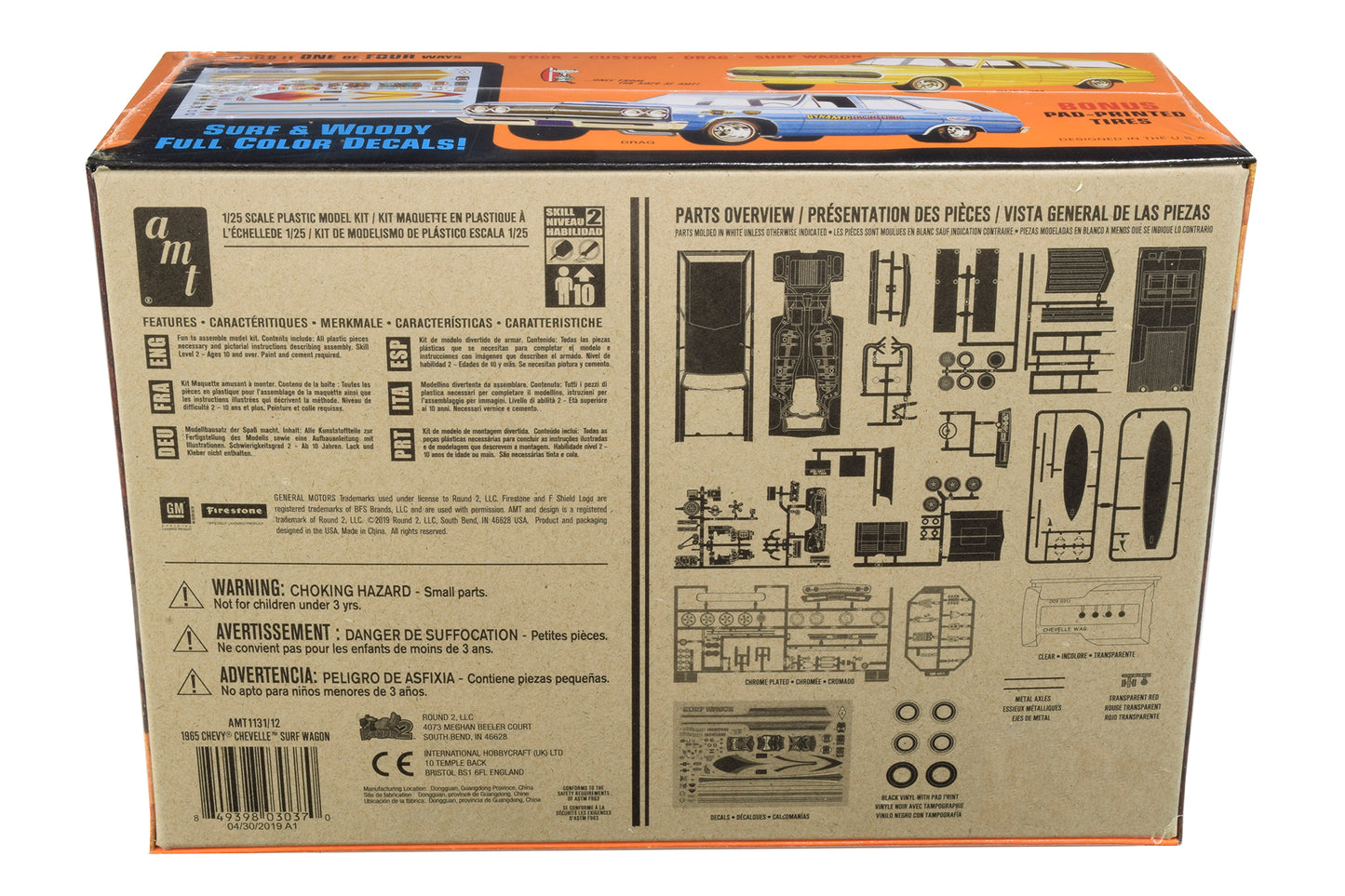 Skill 2 Model Kit 1965 Chevrolet Chevelle "Surf Wagon" with Two Surf Boards 4 in 1 1/25 Scale by AMT <h2>Skill AMT</h2> <p>High-quality diecast car perfect for collectors and enthusiasts. Features det