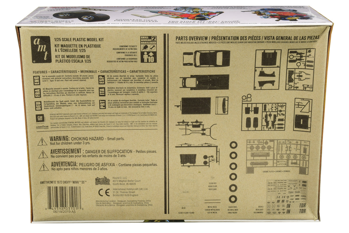 Skill 2 Model Kit 1972 Chevrolet Nova SS "Pro Stocker" 1/25 Scale Model - AMT