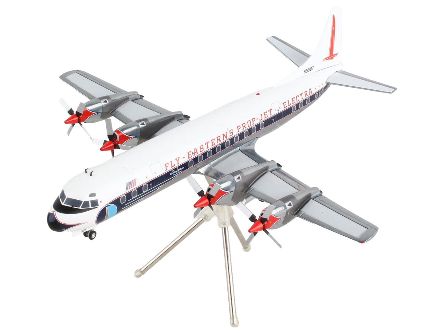 Lockheed L-188 Electra Commercial Aircraft "Eastern Air Lines" White with Blue Stripes "Gemini 200" Series 1/200 Diecast Model Airplane by GeminiJets <h2>Lockheed GeminiJets</h2> <p>High-quality car p