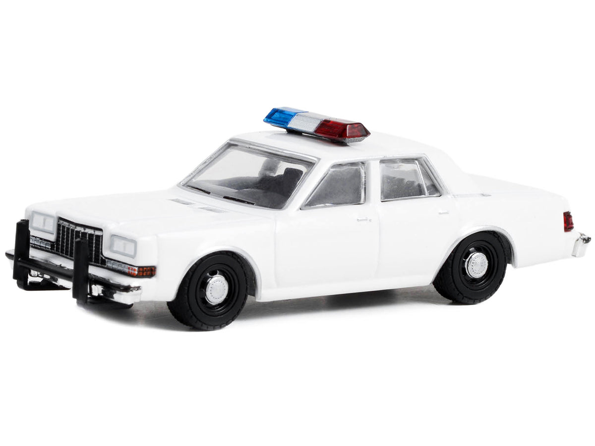 1980-1989 Dodge Diplomat Police Unmarked White with Light Bar "Hot Pursuit" "Hobby Exclusive" Series 1/64 Diecast Model Car by Greenlight