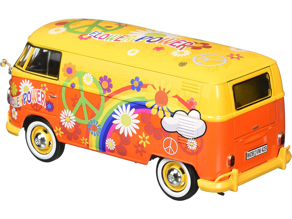 Volkswagen Type 2 (T1) Delivery Van Flower Power 1/24 Diecast Car Model