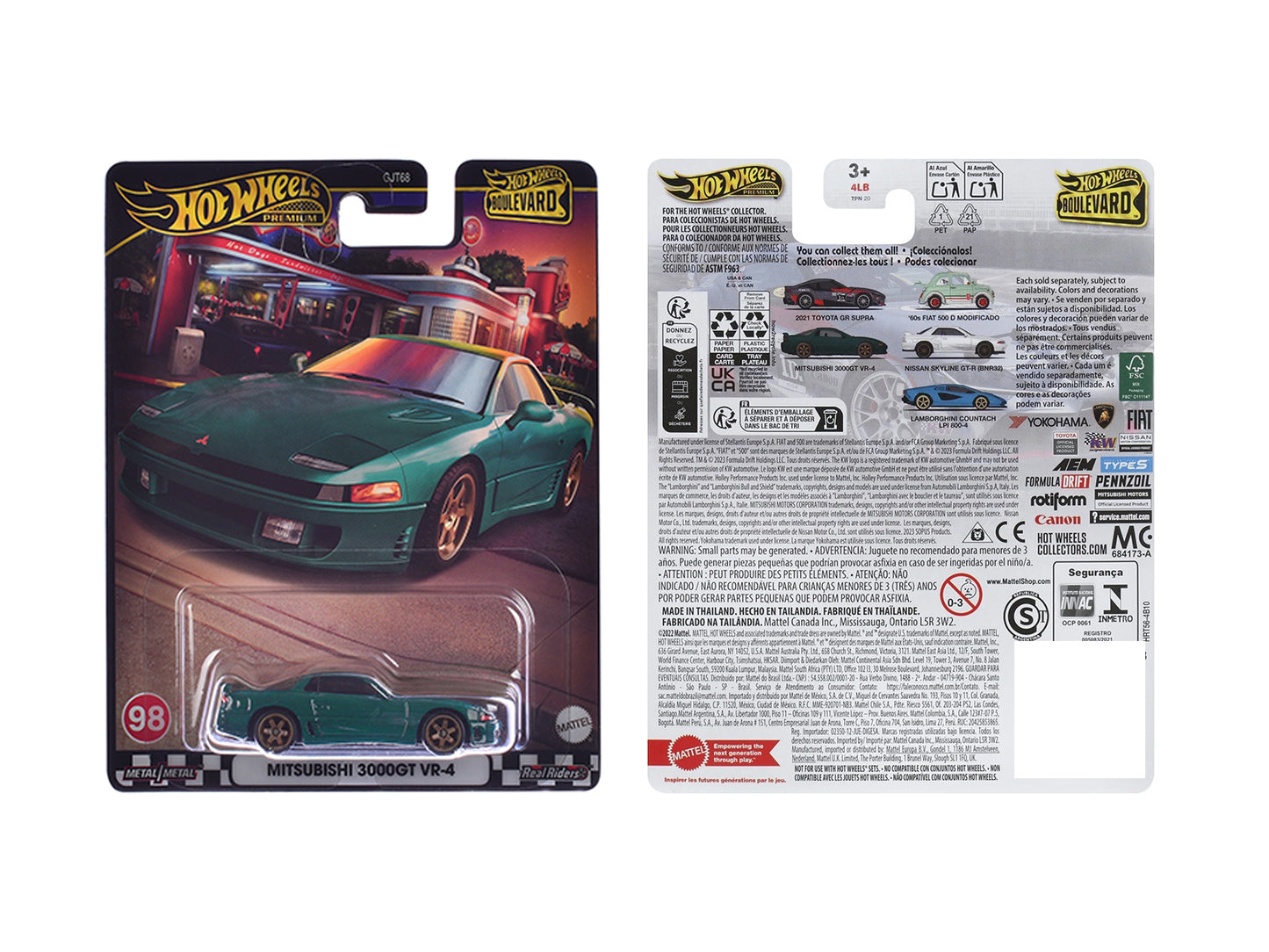Hot Wheels Mitsubishi 3000GT VR-4 Green Metallic "Boulevard" Series Diecast Model Car by <h2>Mitsubishi Wheels</h2> <p>High-quality perfect for collectors and enthusiasts. Features detailed interior e