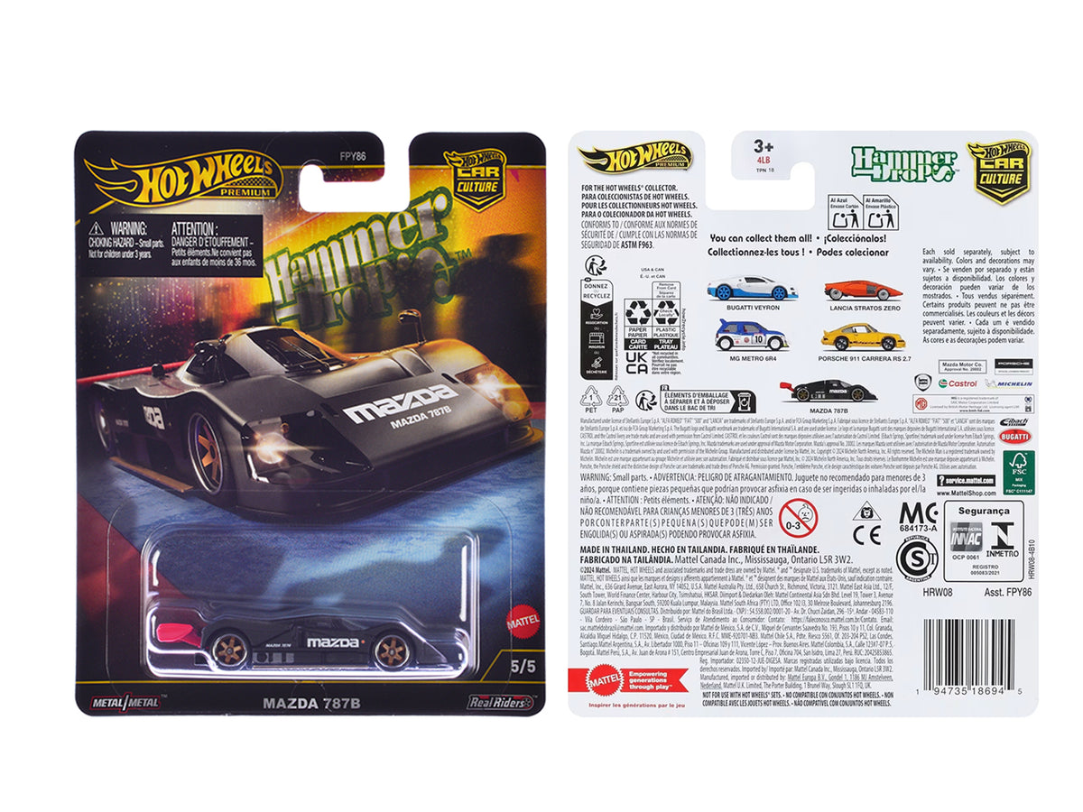 Mazda 787B Prototype Race Car Black Diecast Model Diecast Model Car - Hotwheels