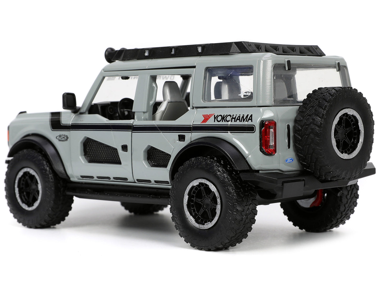 2021 Ford Bronco Gray with Black Stripes Roof Rack "Own the Night" "Just Trucks" Series 1/24 Diecast Model Car by Jada <h2>2021 Jada</h2> <p>High-quality perfect for collectors and enthusiasts. Featur