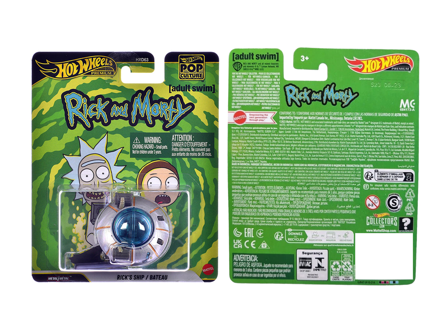 Rick's Ship Silver "Rick and Morty" (2013-Current) TV Series "Pop Culture" Series Diecast Model Car by Hot Wheels