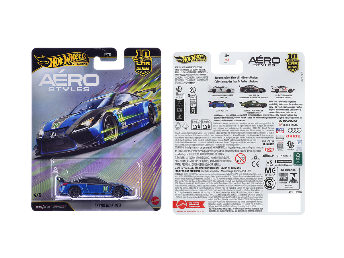 Lexus RC F GT3 #14 Blue Metallic Diecast Diecast Model Car - Hotwheels