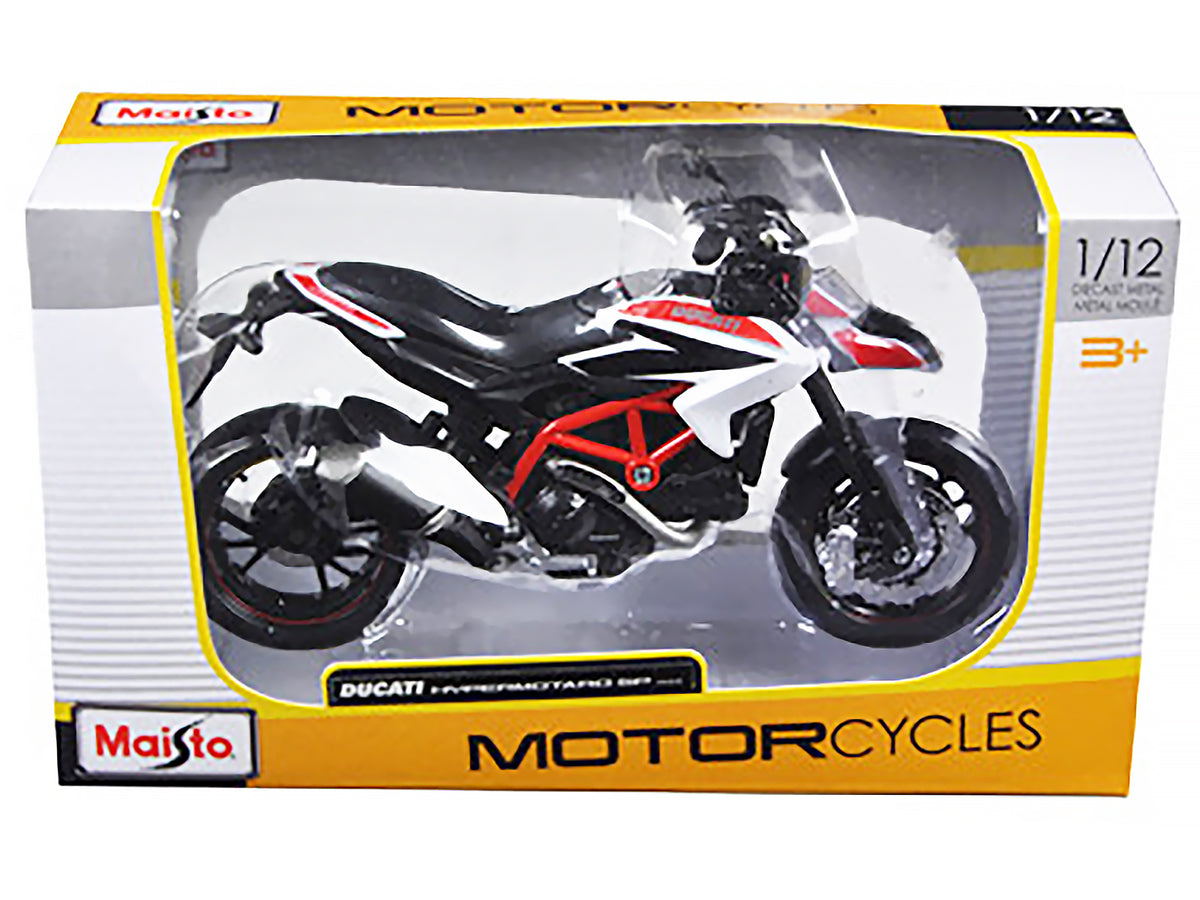 2013 Ducati Hypermotard SP White Black Red 1/12 Diecast Model Car - Maisto