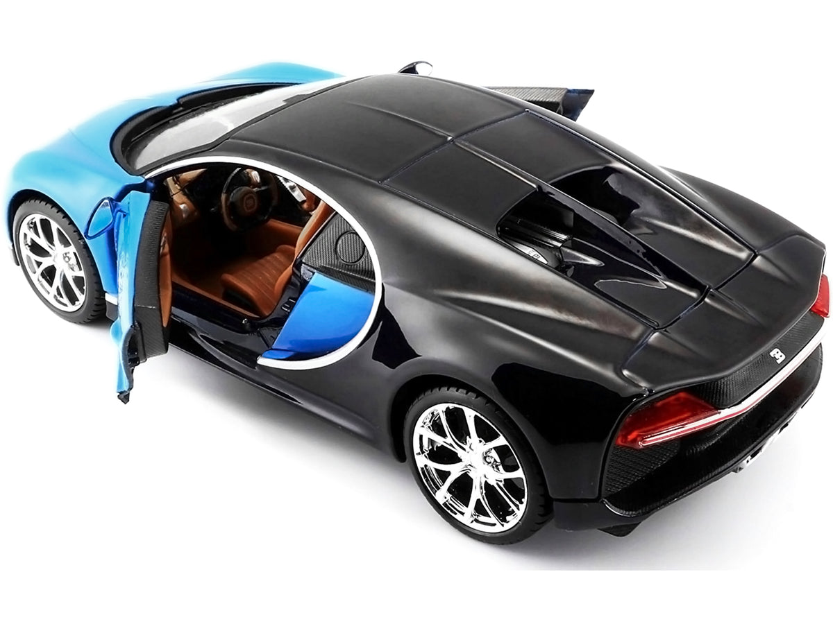 Bugatti Chiron Blue and Dark Blue 1/24 Diecast Model Car - Maisto