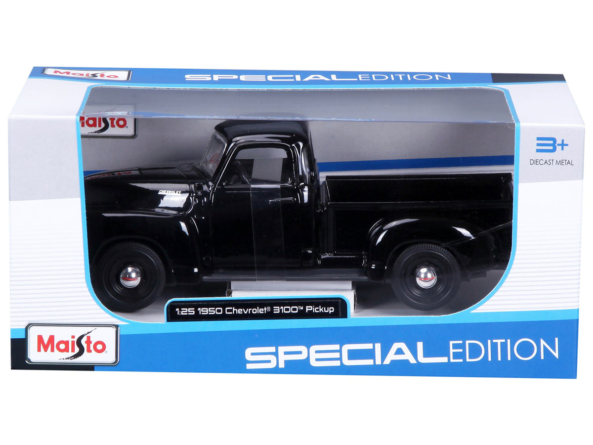 1950 Chevrolet 3100 Pickup Truck Black 1/25 Diecast Model Car - Maisto