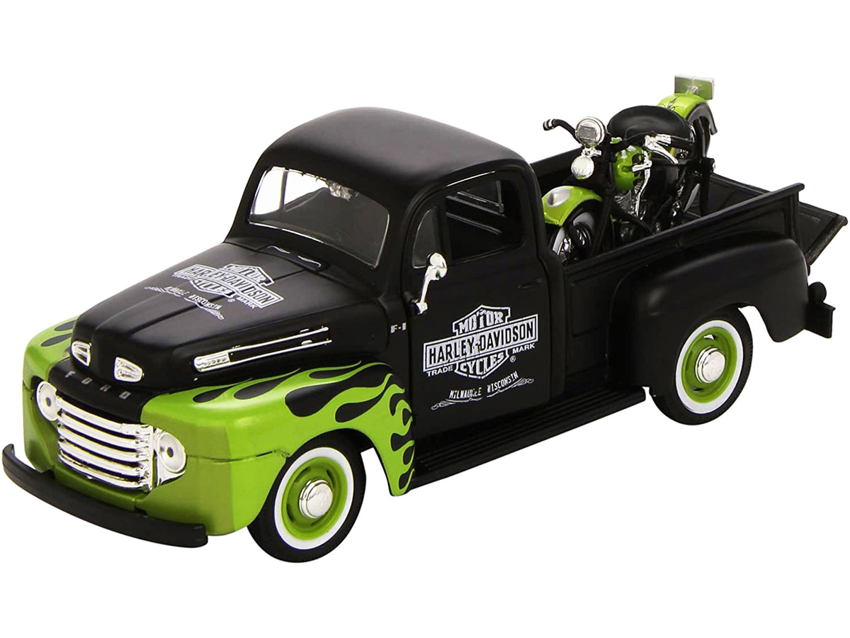 1948 Ford F-1 Pickup Truck 1948 Harley Davidson 1/24 Diecast Model - Maisto