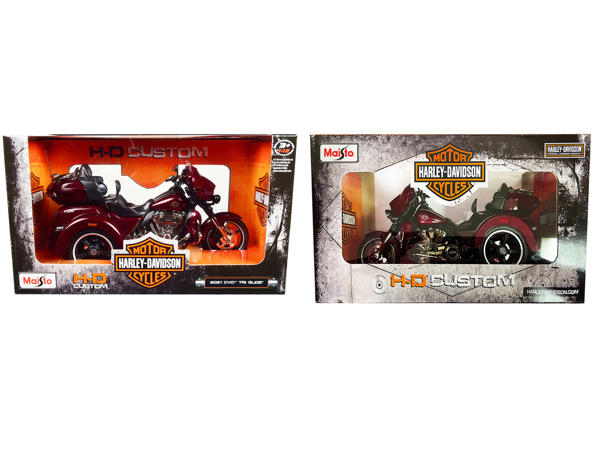 2021 Harley Davidson CVO Tri Glide Motorcycle 1/12 Diecast Model Car - Maisto