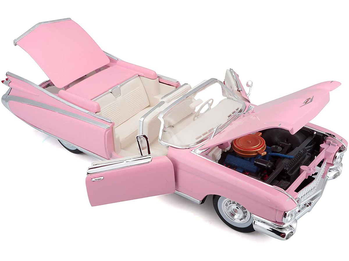 1959 Cadillac Eldorado Biarritz Convertible Pink 1/18 Diecast Model Car - Maisto