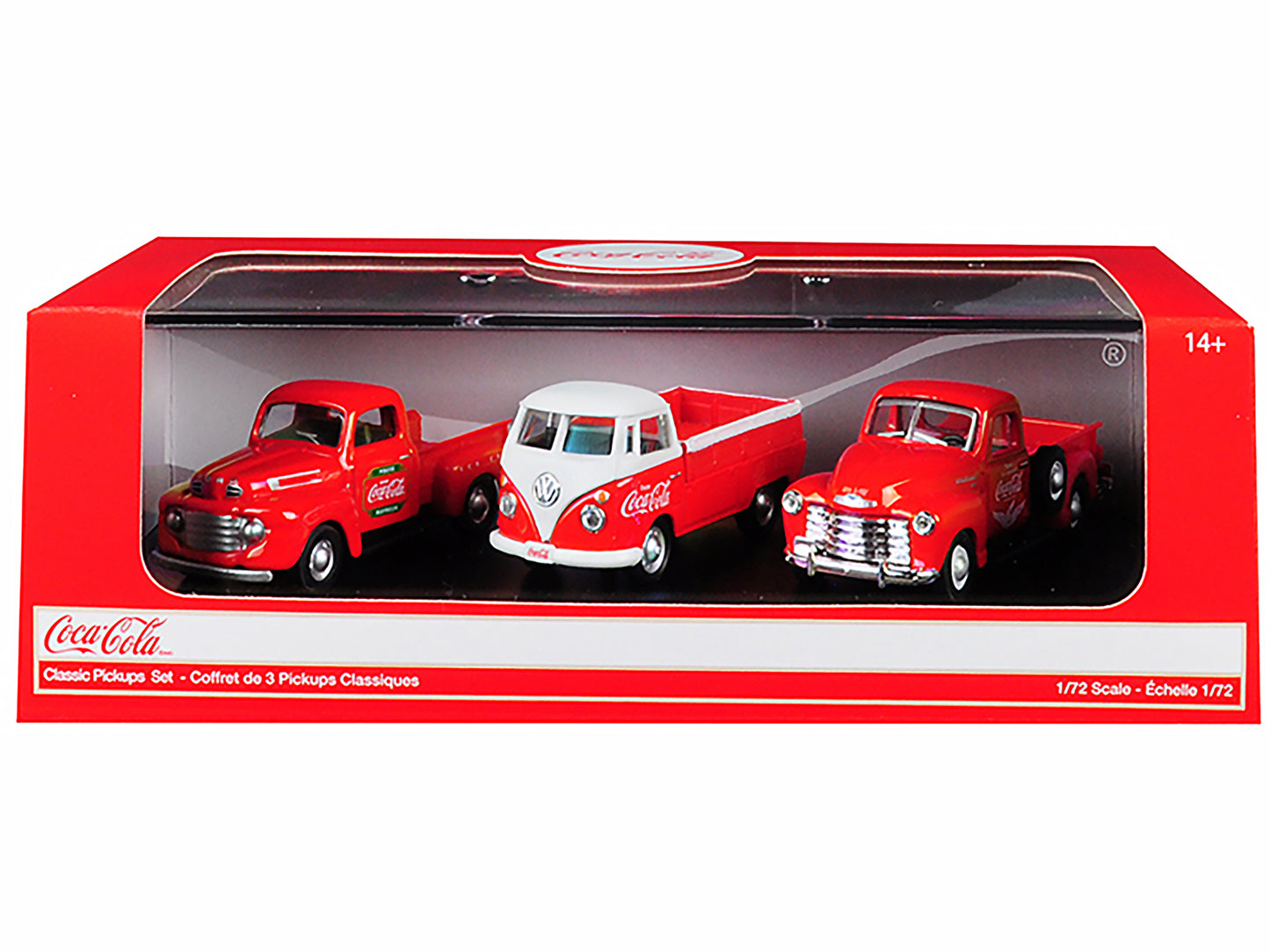 "Classic Pickups" Gift Set of 3 Pickup Trucks "Coca Cola" 1/72 Diecast Model Cars by Motorcity Classics