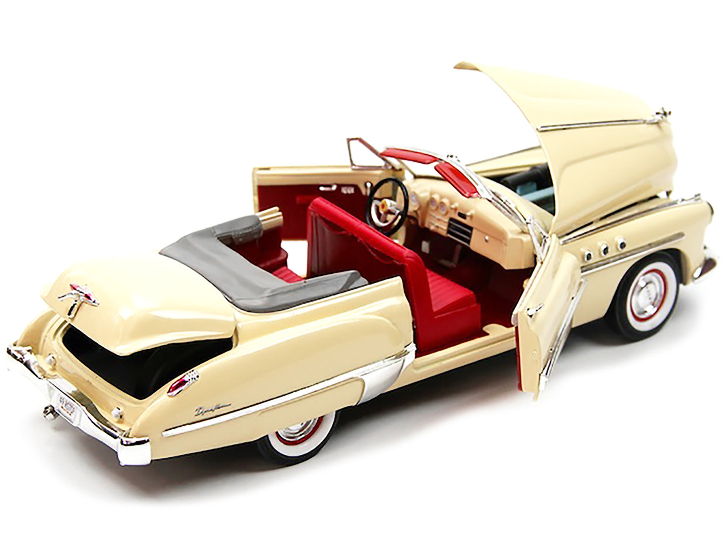 1949 Buick Roadmaster Cream with Red Interior 1/18 Diecast Model Car by Motormax
