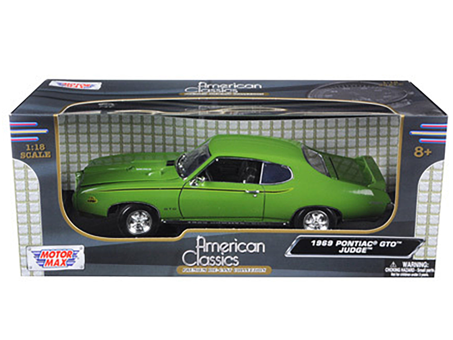 1969 Pontiac GTO Judge Green 1/18 Diecast Car Model by Motormax <h2>1969 Motormax</h2> <p>High-quality perfect for collectors and enthusiasts. Features detailed interior exterior craftsmanship, realis