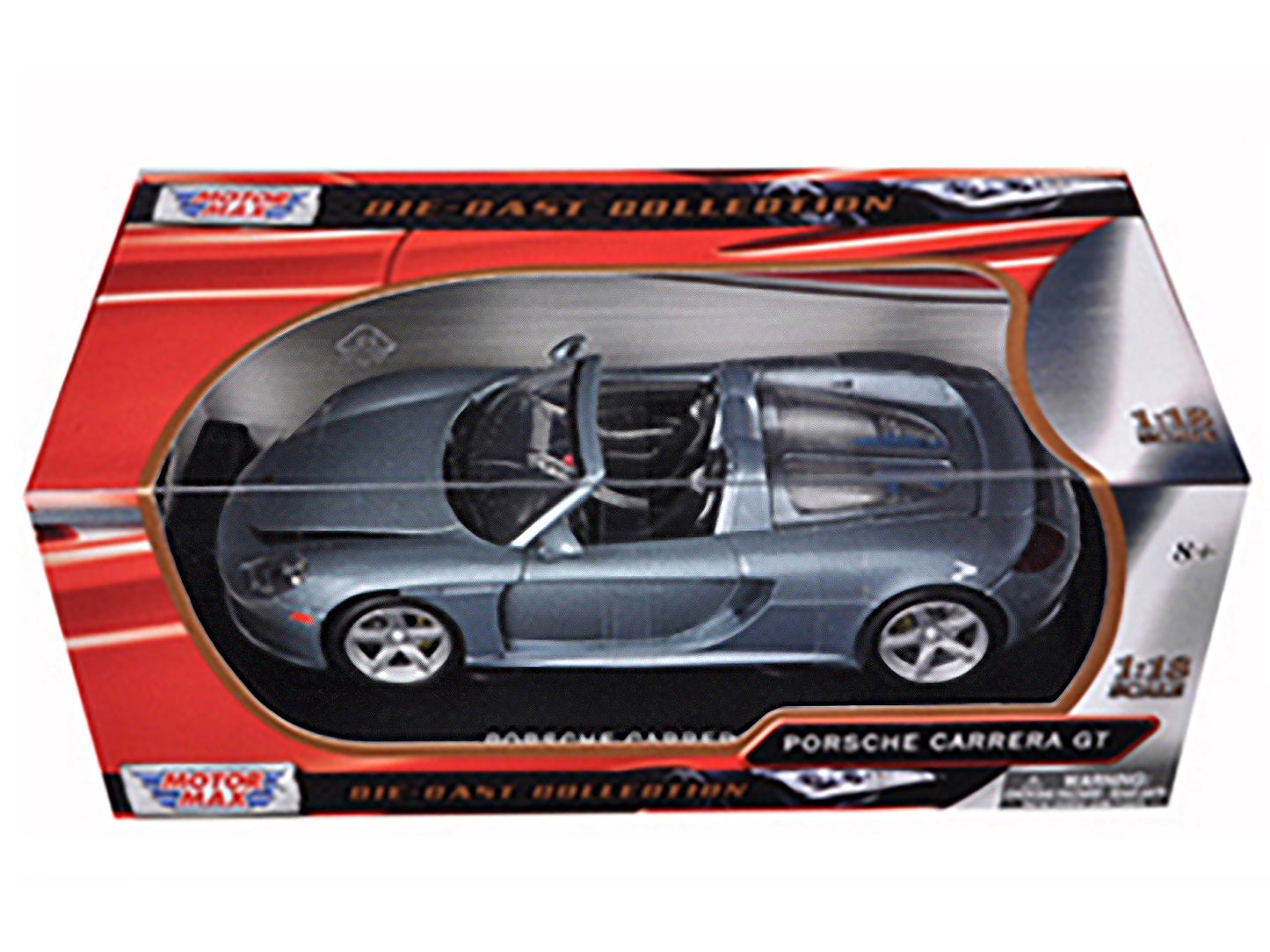 Porsche Carrera GT Silver with Black Interior 1/18 Diecast Model Car by Motormax