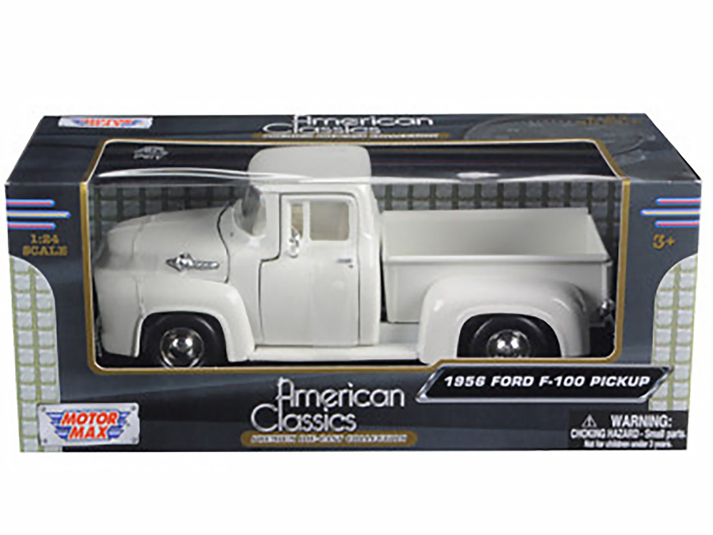1956 Ford F-100 Pickup Truck White 1/24 Diecast Model Car by Motormax