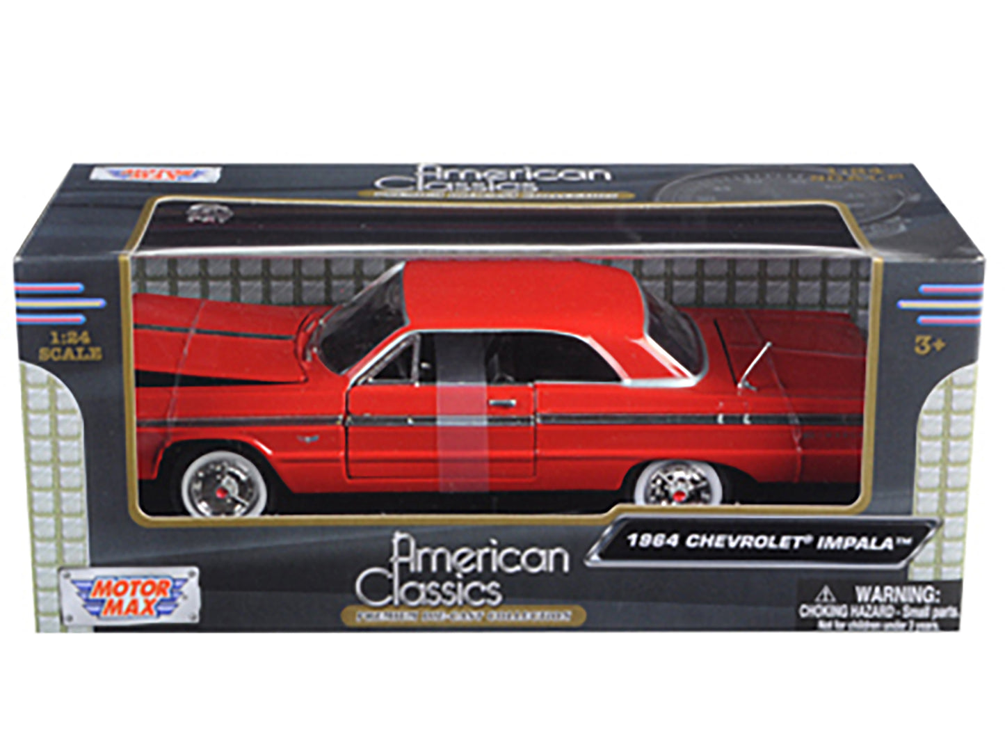 1964 Chevrolet Impala Red 1/24 Diecast Model Car by Motormax <h2>1964 Motormax</h2> <p>High-quality perfect for collectors and enthusiasts. Features detailed interior exterior craftsmanship, realistic
