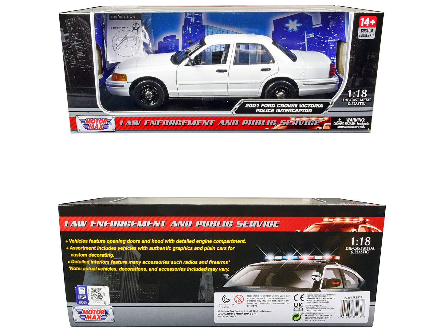 2001 Ford Crown Victoria Police Car Unmarked White "Custom Builder's Kit" Series 1/18 Diecast Model by Motormax <h2>2001 Motormax</h2> <p>High-quality perfect for collectors and enthusiasts. Features