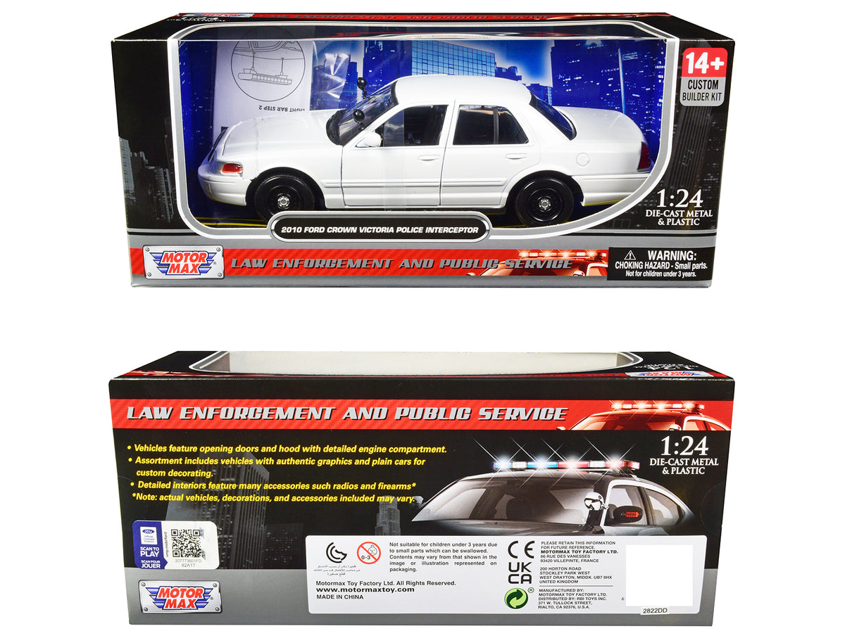 2010 Ford Crown Victoria Police Interceptor 1/24 Scale Model Kit - Motormax