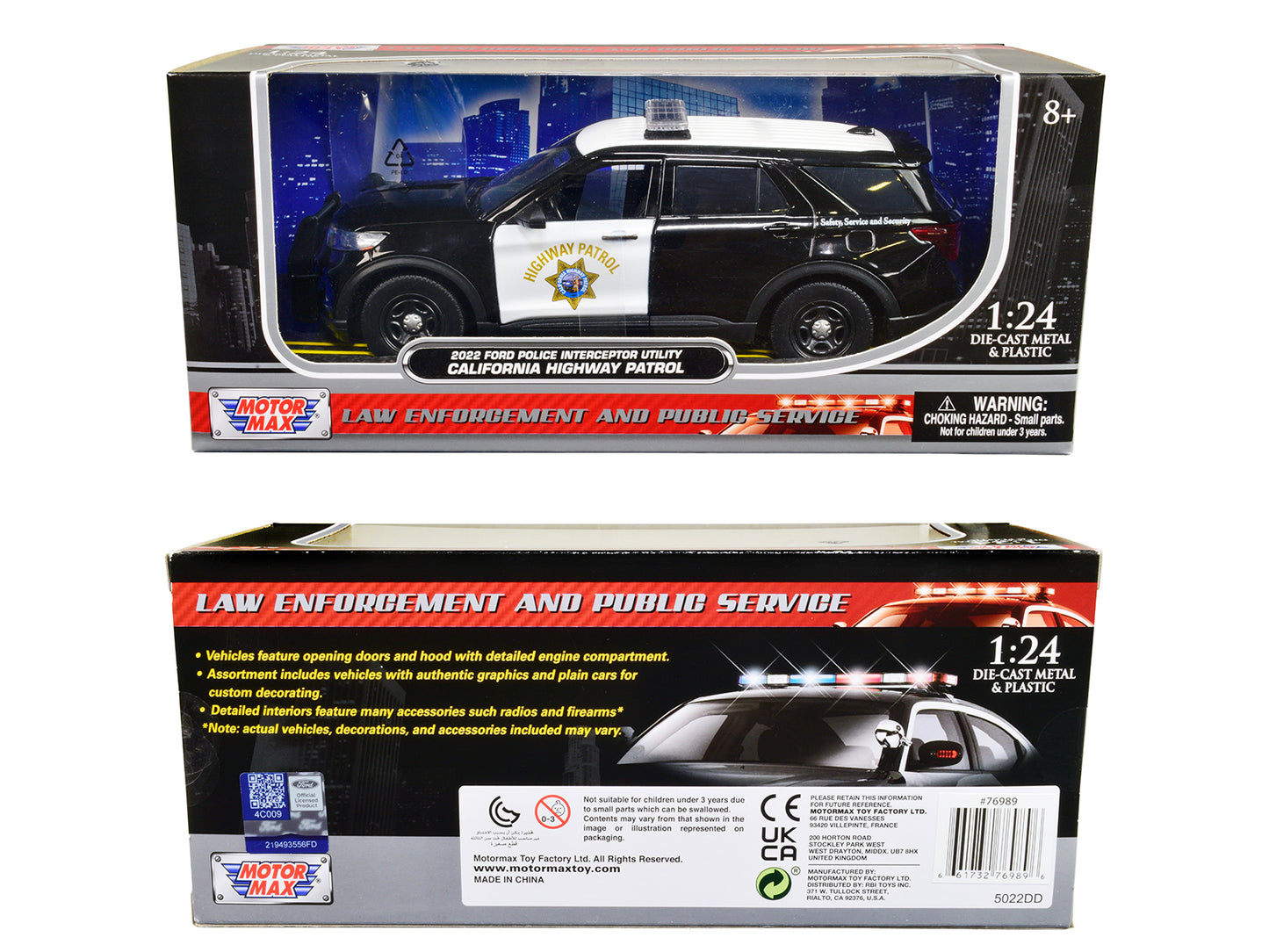 2022 Ford Police Interceptor Utility "California Highway Patrol" Black and White 1/24 Diecast Model Car by Motormax <h2>2022 Motormax</h2> <p>High-quality perfect for collectors enthusiasts. Features