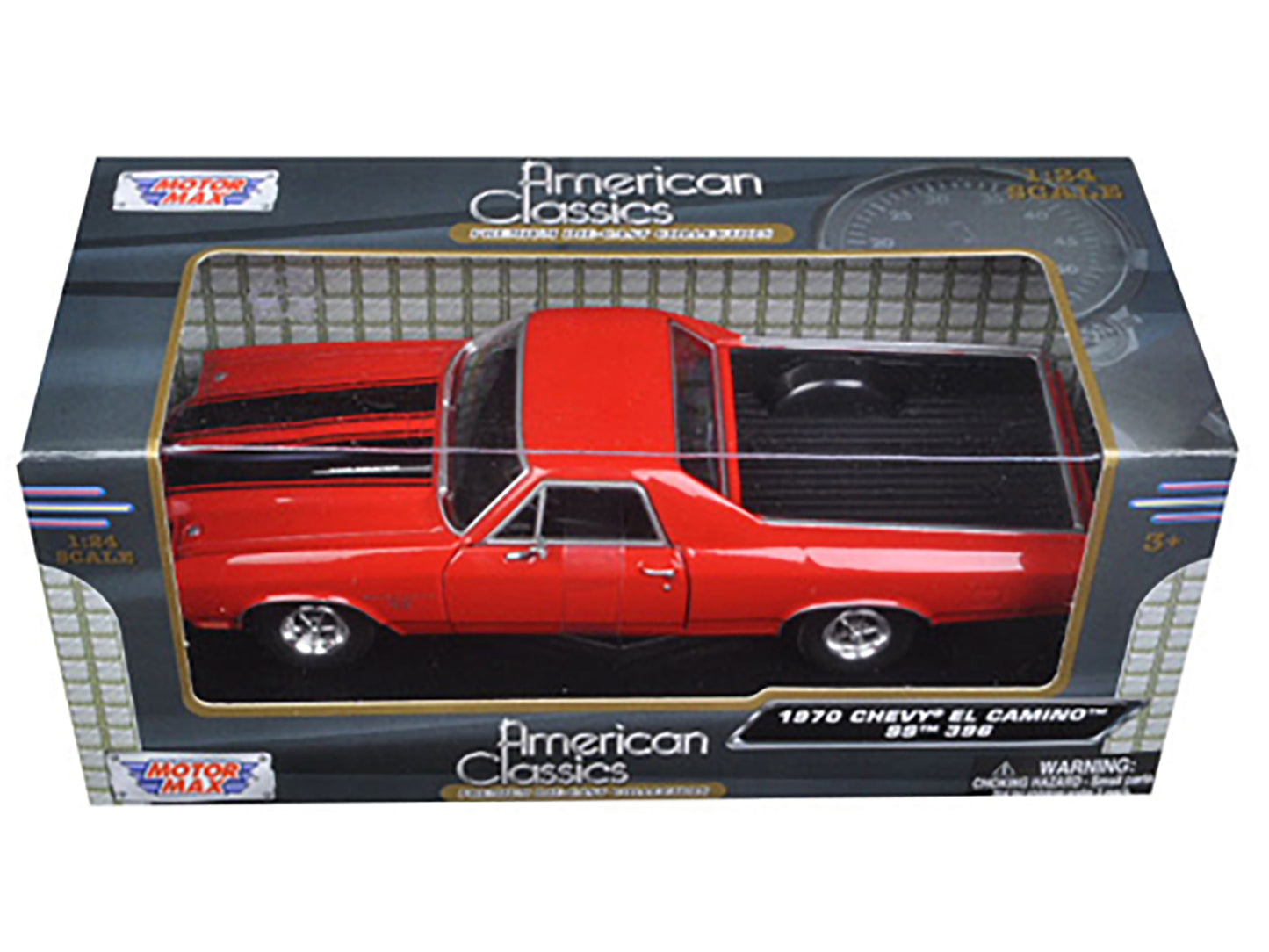 1970 Chevrolet El Camino SS 396 Red with Black Stripes 1/24 Diecast Model Car by Motormax <h2>1970 Motormax</h2> <p>High-quality perfect for collectors and enthusiasts. Features detailed interior exte