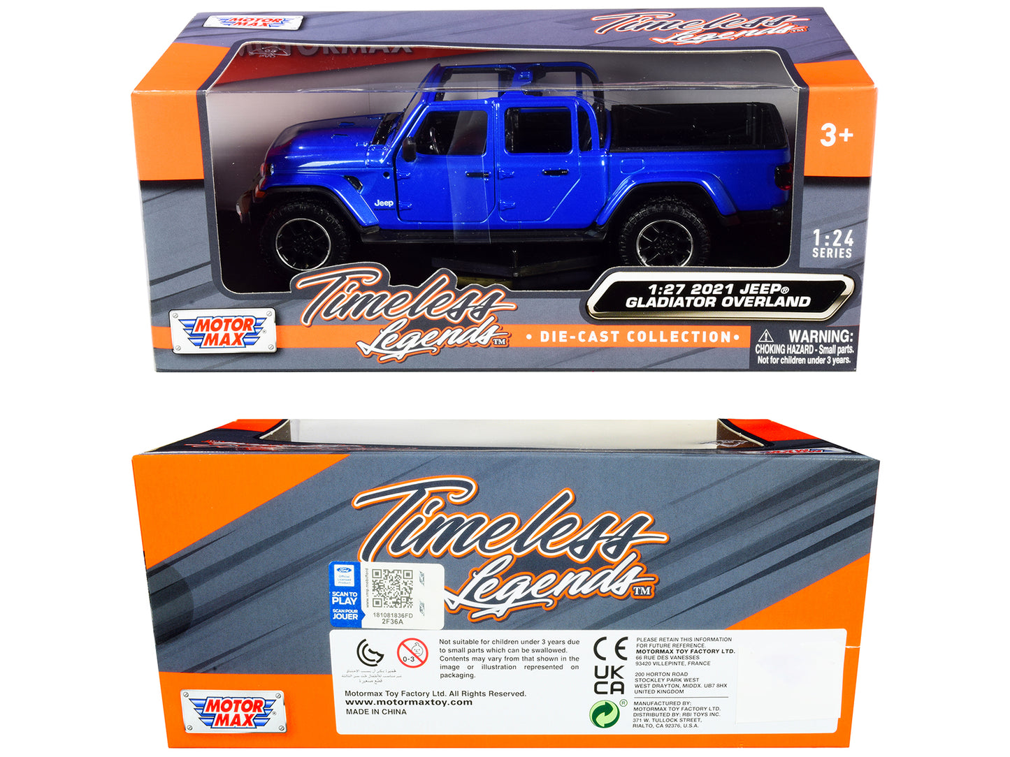 2021 Jeep Gladiator Overland (Open Top) Pickup Truck Blue Metallic 1/24-1/27 Diecast Model Car by Motormax <h2>2021 Motormax</h2> <p>High-quality perfect for collectors and enthusiasts. Features detai