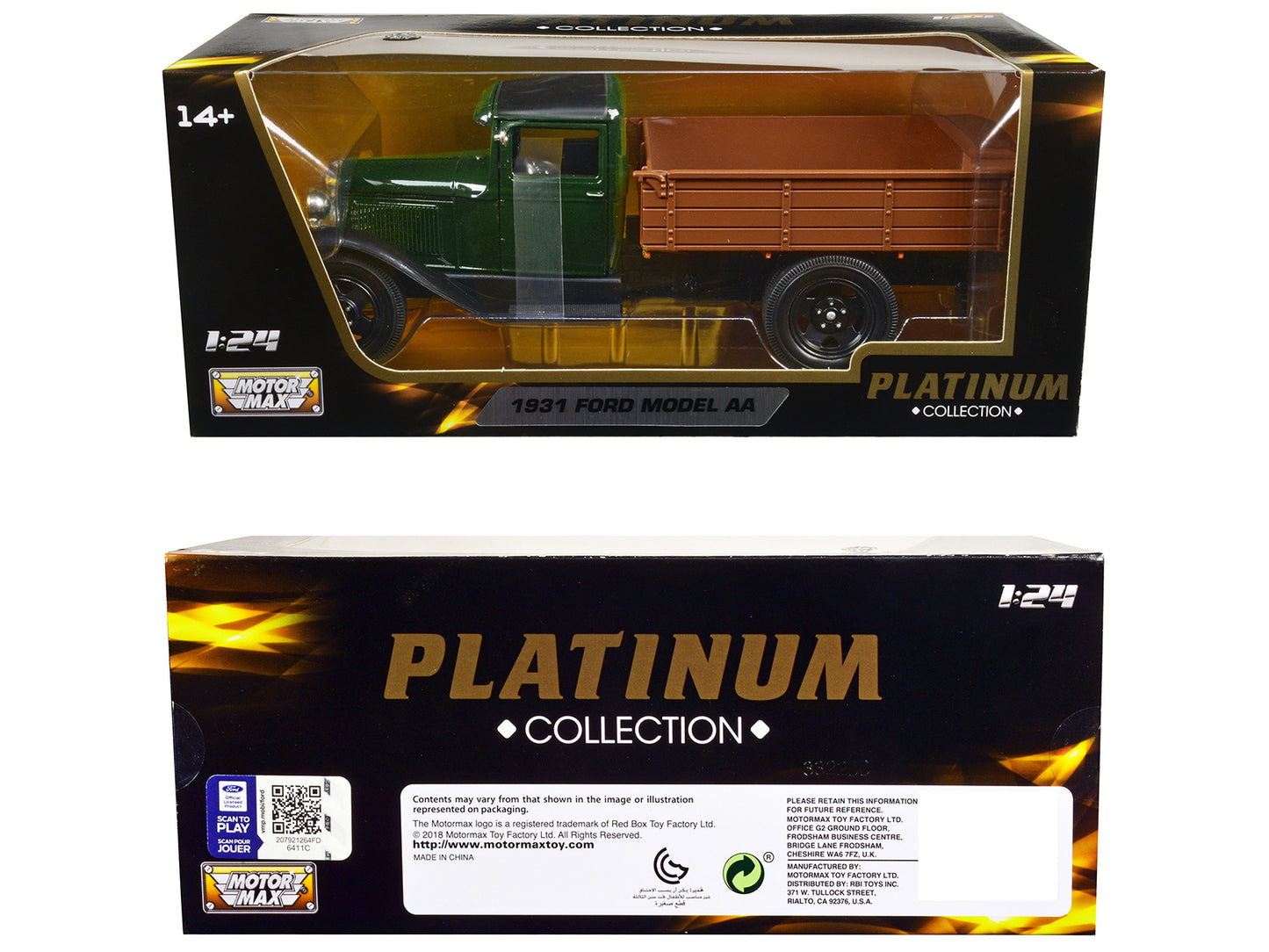 1931 Ford Model AA Pickup Truck Dark Green and Black "Platinum Collection" Series 1/24 Diecast Car by Motormax <h2>1931 Motormax</h2> <p>High-quality perfect for collectors enthusiasts. Features detai