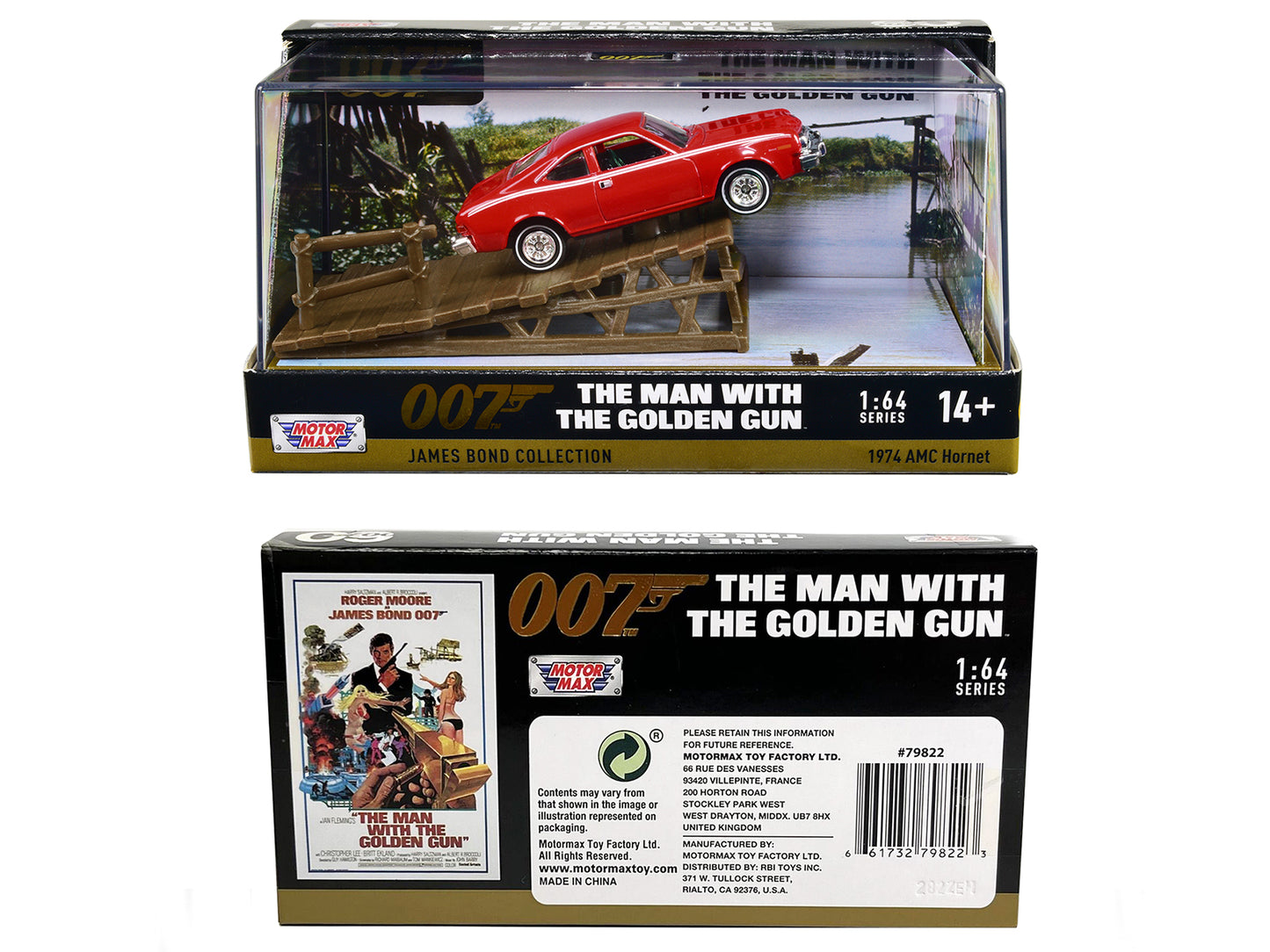1974 AMC Hornet Red with White Stripes James Bond 007 "The Man the Golden Gun" (1974) Movie Display 1/64 Diecast Model Car by Motormax <h2>1974 Motormax</h2> <p>High-quality perfect for collectors and