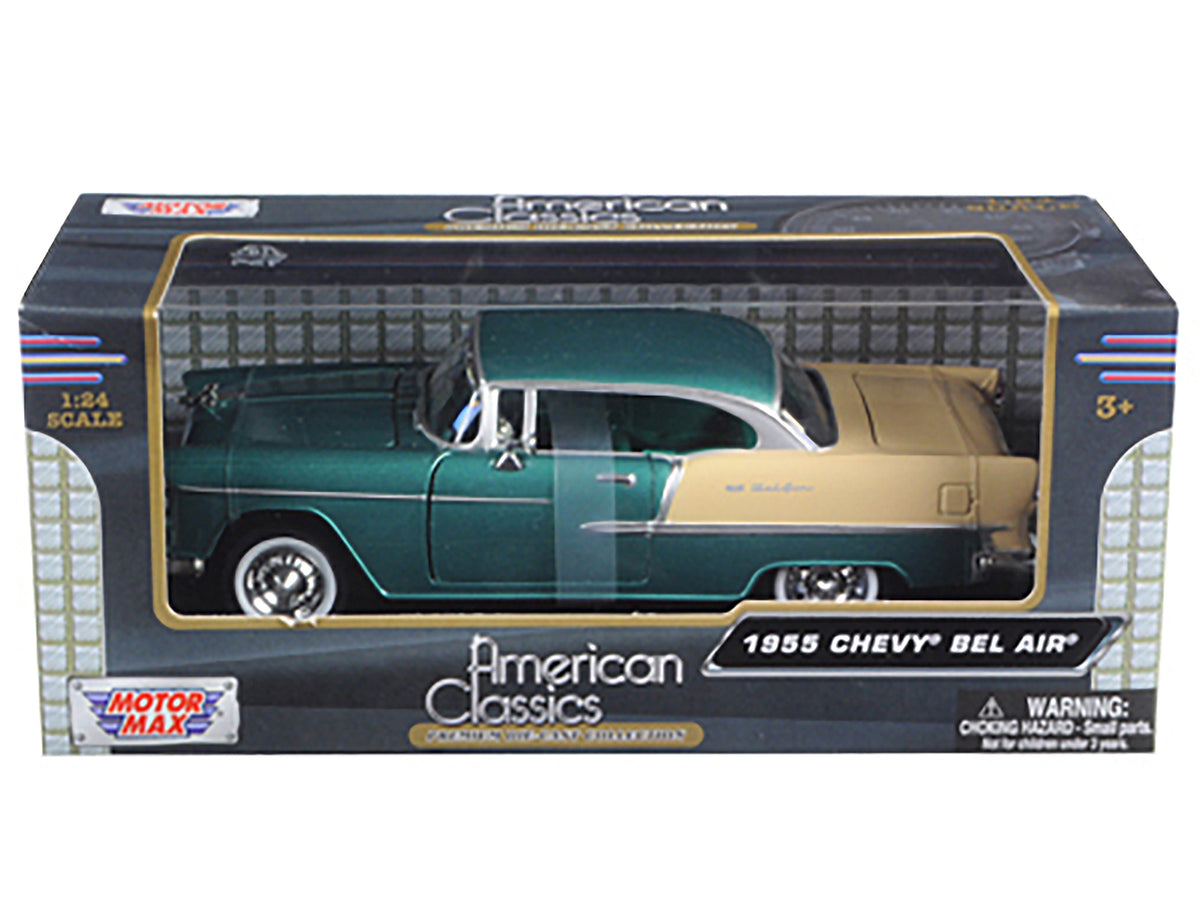 1955 Chevrolet Bel Air Green 1/24 Diecast Model Car - Motormax