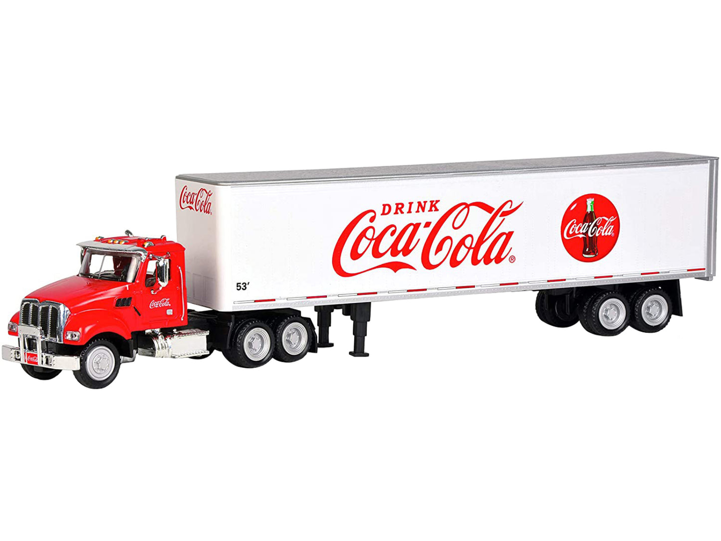 Truck Tractor with 53' Trailer "Drink Coca-Cola" Red and White 1/50 Diecast Model by Motorcity Classics