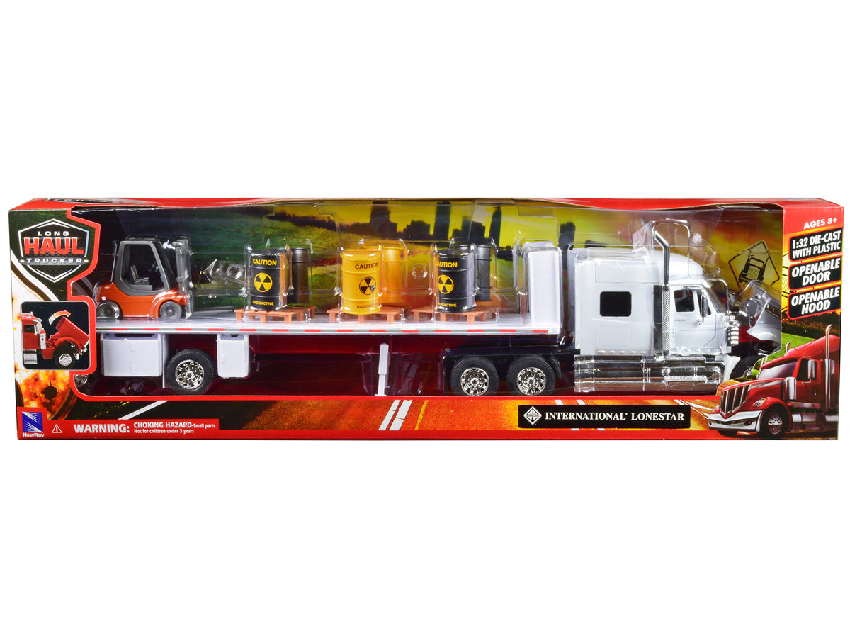 International Lonestar Flatbed Truck White 6 Toxic 1/32 Diecast Model - New Ray
