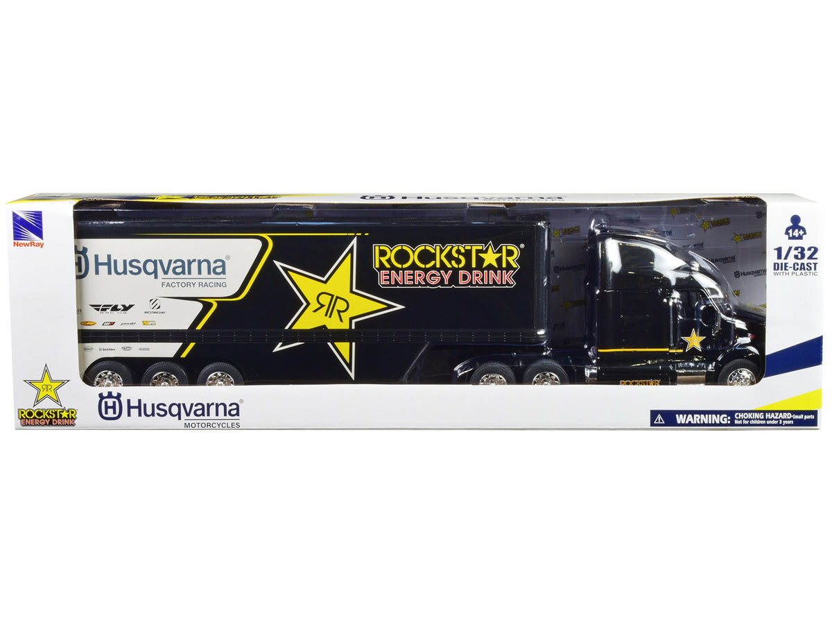 Peterbilt 387 Semi-Truck Black 1/32 Diecast Model - New Ray