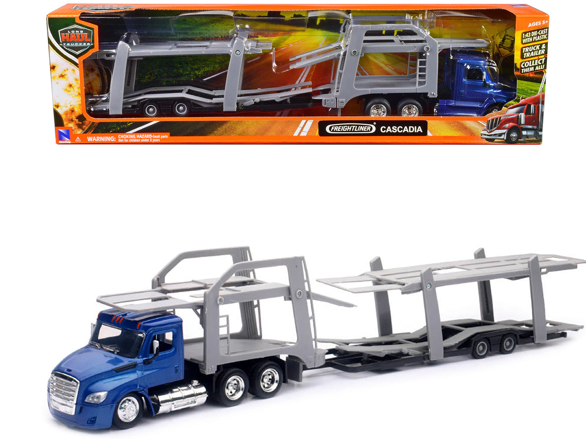 Freightliner Cascadia Auto Transporter Blue 1/43 Diecast Model Car - New Ray