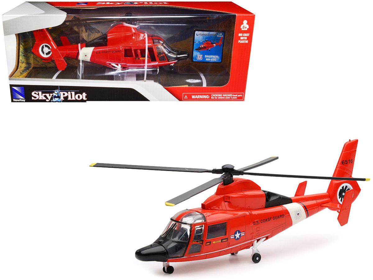 Eurocopter Dauphin HH-65C Helicopter Red 1/48 Diecast Model Car - New Ray